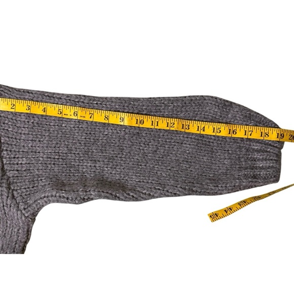 NWT! Knit Mix Gray Chunky Ribbed Mock Neck Sweater‎ Size M - Picture 9 of 10